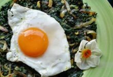 دستور تهیه ی نرگسی اسفناج غذای رژیمی و مقوی (مرحله به مرحله)