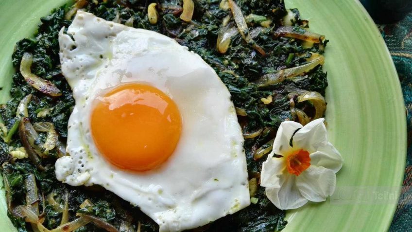 دستور تهیه ی نرگسی اسفناج غذای رژیمی و مقوی (مرحله به مرحله)