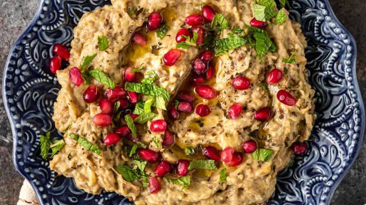 رسپی «متبل بادمجان» با ارده (غذای لبنانی)