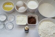 رسپی کیک شیفون شکلاتی دو تخم مرغی با پف زیاد