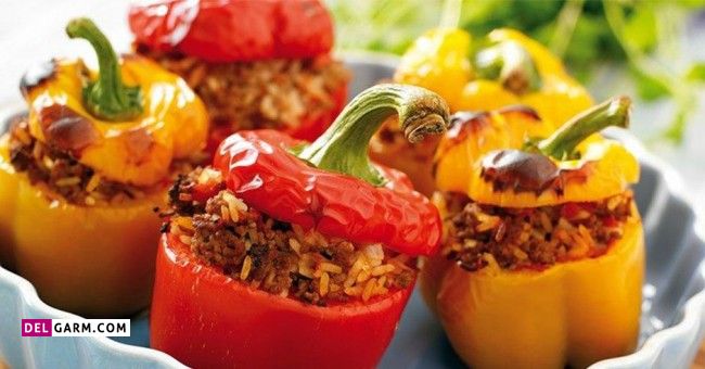 دستور تهیه 10 غذای بسیار خوشمزه با فلفل دلمه ای (مرحله به مرحله)
