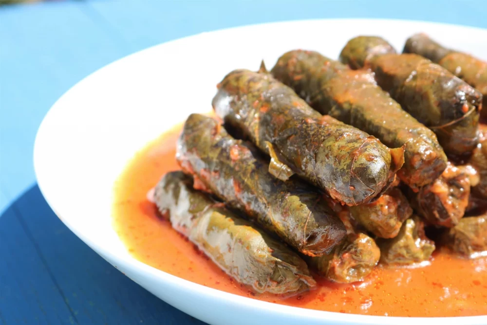 دستور تهیه دلمه برگ مو با سبزی خشک (مرحله به مرحله) دستور تهیه دلمه برگ مو با سبزی خشک (مرحله به مرحله)