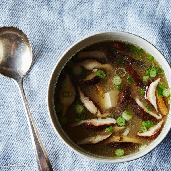 دستور تهیه سوپ میسو با قارچ (سوپ ژاپنی) (مرحله به مرحله)