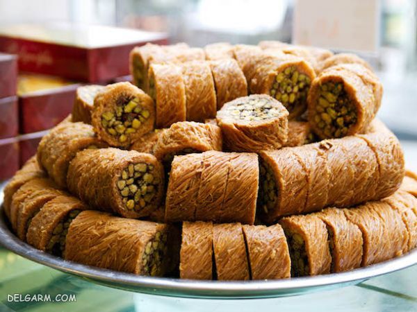 دستور تهیه کاداییف رول شده گردویی شیرینی مخصوص کشور ترکیه (مرحله به مرحله)
