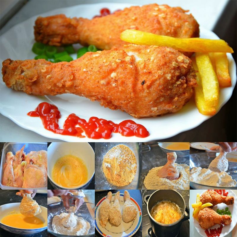 مرغ کنتاکی kfc : دستور تهیه مرغ سوخاری به روش کی اف سی (مرحله به مرحله)