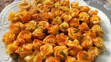 مواد لازم و آموزش باقلوای بقچه ای خانگی (مرحله به مرحله)