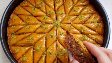 مواد لازم و آموزش باقلوای یزدی خانگی (مرحله به مرحله)