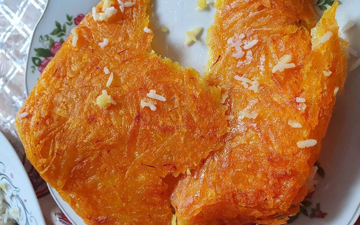 مواد لازم و آموزش ته دیگ سیب زمینی رنده شده برای 2 یا 4 یا 6 نفر | تناسب ساده