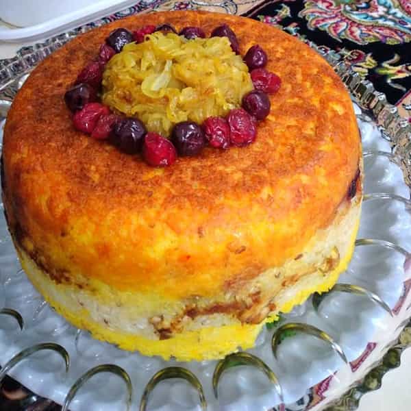 مواد لازم و آموزش ته چین آلبالو برای 2 یا 4 یا 6 نفر | تناسب ساده
