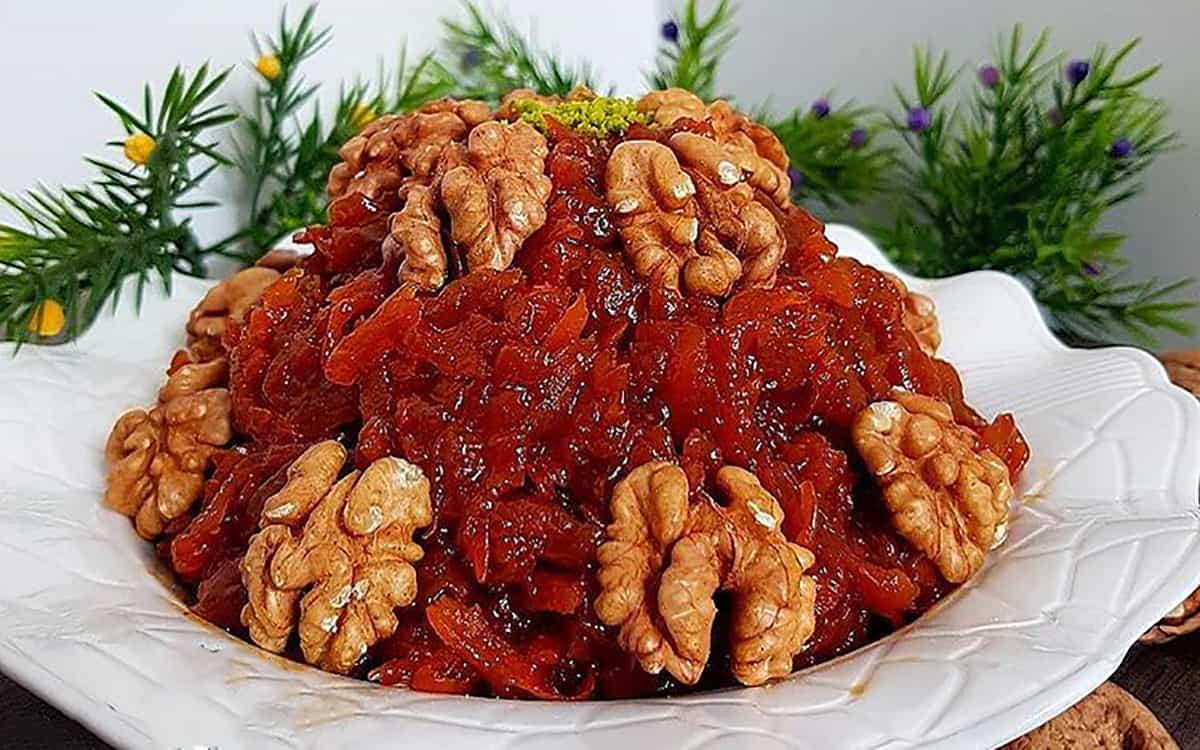 مواد لازم و آموزش حلوای هویج ارومیه ای برای 2 یا 4 یا 6 نفر | تناسب ساده