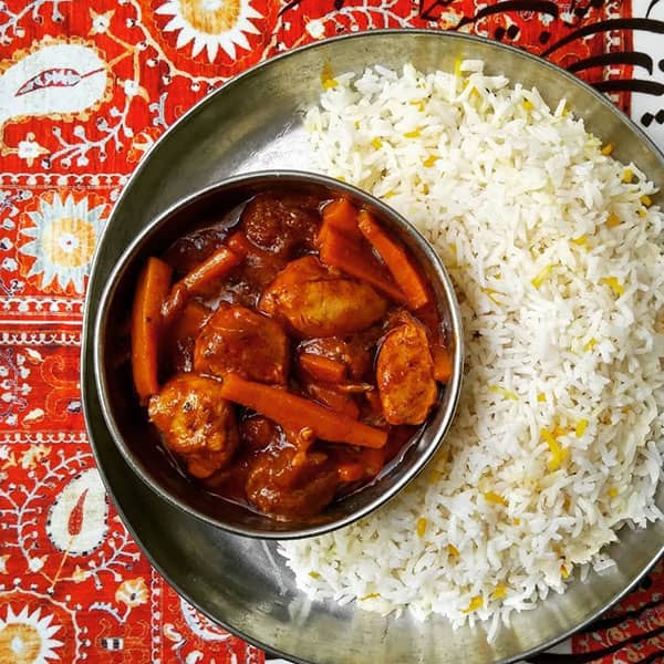 مواد لازم و آموزش خورش آلو هویج برای 2 یا 4 یا 6 نفر | تناسب ساده