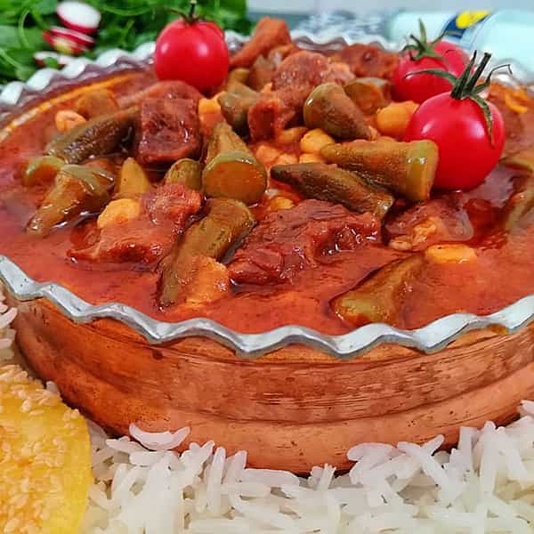 مواد لازم و آموزش خورش بامیه برای 2 یا 4 یا 6 نفر | تناسب ساده