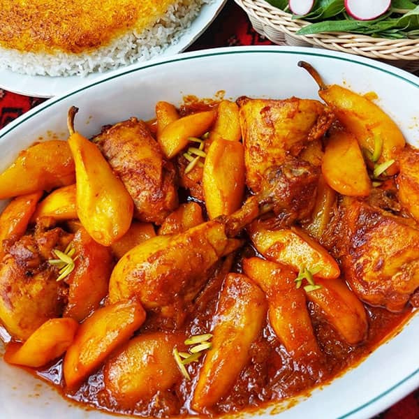 مواد لازم و آموزش خورش گلابی برای 2 یا 4 یا 6 نفر | تناسب ساده