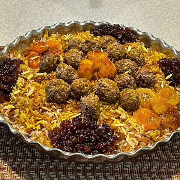 مواد لازم و آموزش رشته پلو با قیسی برای 2 یا 4 یا 6 نفر | تناسب ساده