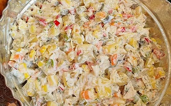 مواد لازم و آموزش سالاد مرغ ترکیه ای برای 2 یا 4 یا 6 نفر | تناسب ساده