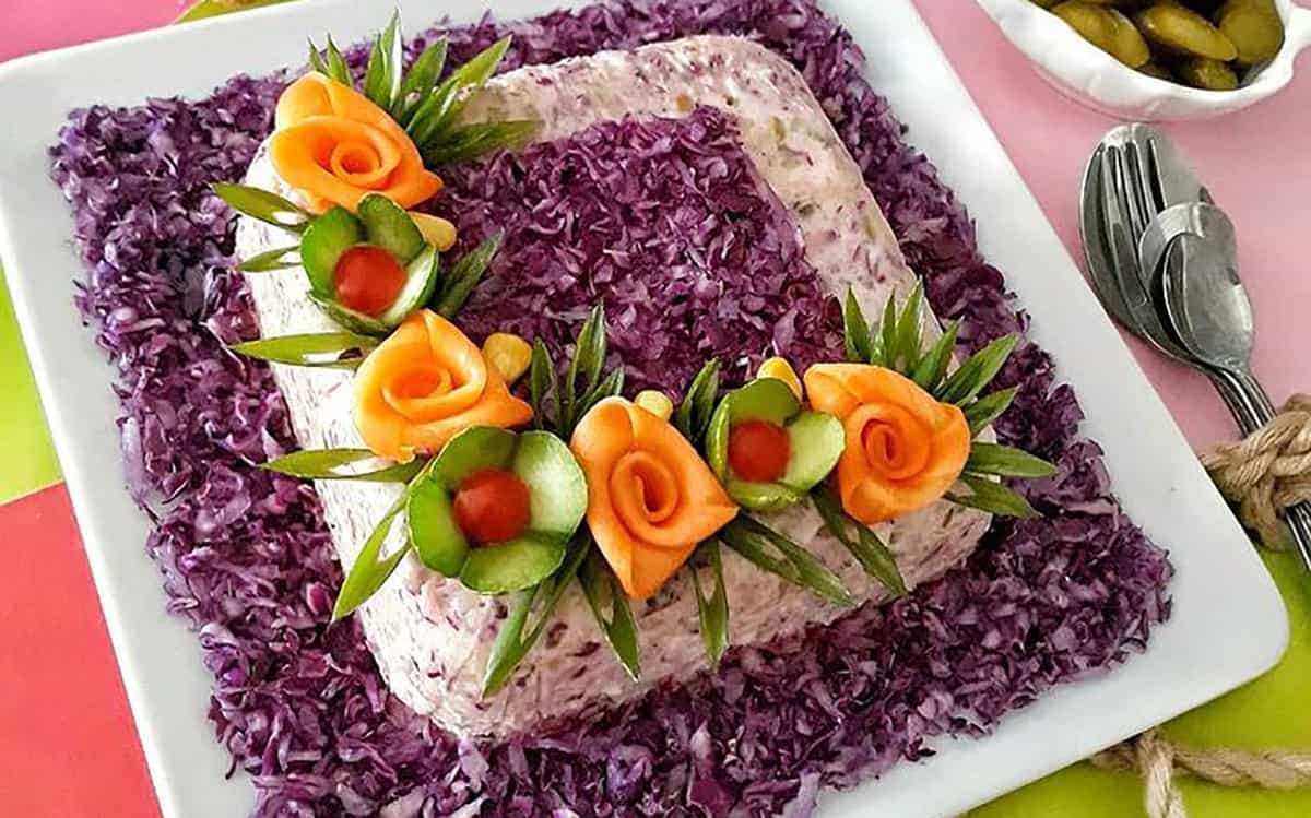 مواد لازم و آموزش سالاد کلم و کالباس برای 2 یا 4 یا 6 نفر | تناسب ساده مواد لازم و آموزش سالاد کلم و کالباس برای 2 یا 4 یا 6 نفر | تناسب ساده