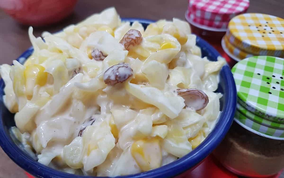 مواد لازم و آموزش سالاد کلم و کشمش برای 2 یا 4 یا 6 نفر | تناسب ساده مواد لازم و آموزش سالاد کلم و کشمش برای 2 یا 4 یا 6 نفر | تناسب ساده