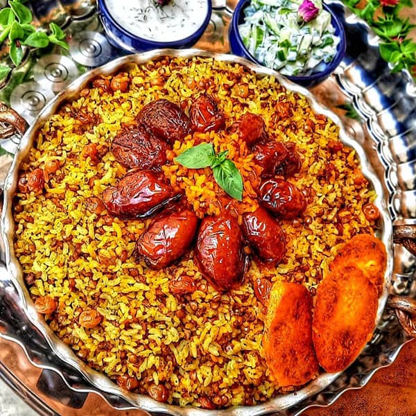 مواد لازم و آموزش عدس پلو با خرما برای 2 یا 4 یا 6 نفر | تناسب ساده