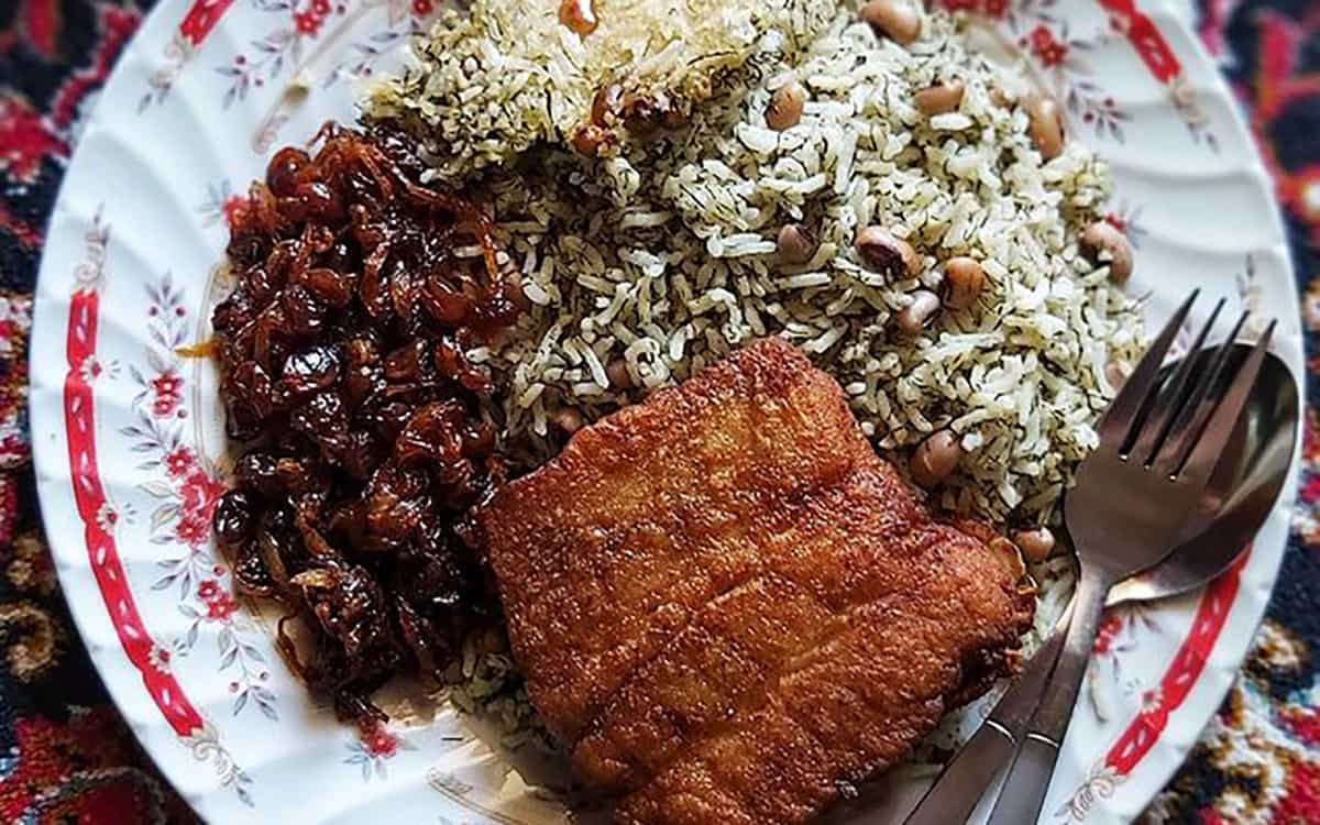 مواد لازم و آموزش لوبیا چشم بلبلی پلو با ماهی برای 2 یا 4 یا 6 نفر | تناسب ساده