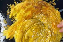مواد لازم و آموزش نان روغنی لایه ای خانگی (مرحله به مرحله)