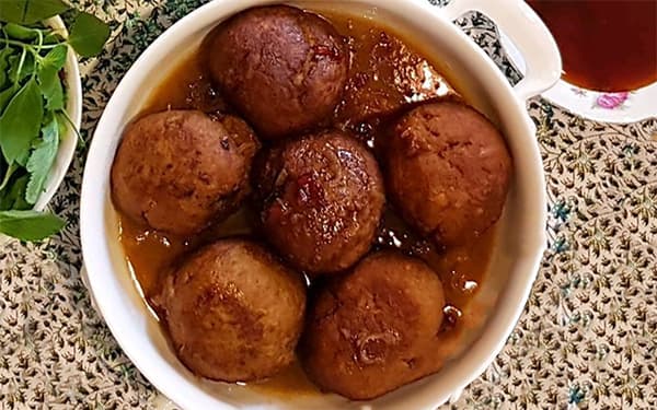 مواد لازم و آموزش هلو کباب خانگی (مرحله به مرحله)