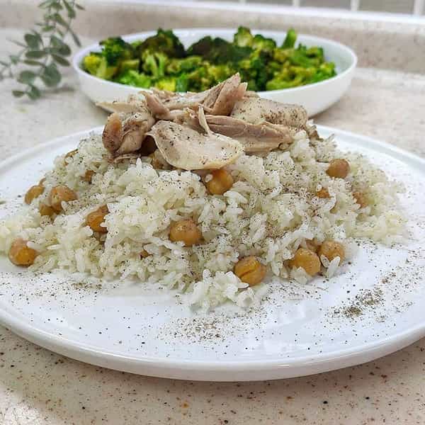 مواد لازم و آموزش پلو با مرغ و نخود برای 2 یا 4 یا 6 نفر | تناسب ساده