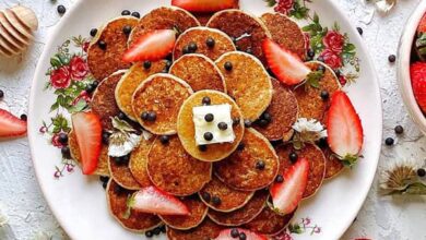 مواد لازم و آموزش پنکیک رژیمی خانگی (مرحله به مرحله)