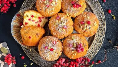 مواد لازم و آموزش کاپ کیک زرشک خانگی (مرحله به مرحله)