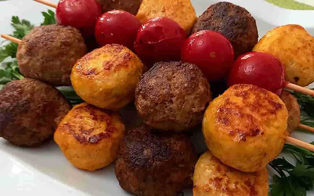 مواد لازم و آموزش کباب تسبیحی برای 2 یا 4 یا 6 نفر | تناسب ساده