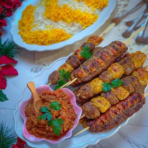 مواد لازم و آموزش کباب نگینی برای 2 یا 4 یا 6 نفر | تناسب ساده