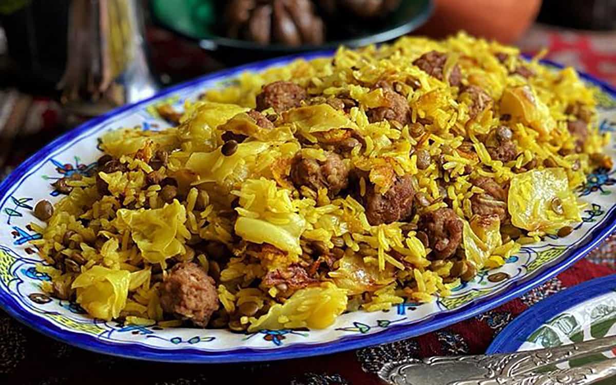 مواد لازم و آموزش کلم مرجی پلا برای 2 یا 4 یا 6 نفر | تناسب ساده مواد لازم و آموزش کلم مرجی پلا برای 2 یا 4 یا 6 نفر | تناسب ساده