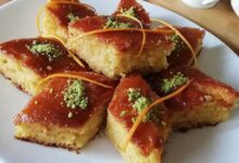 مواد لازم و آموزش کیک باقلوا پرتقالی خانگی (مرحله به مرحله)