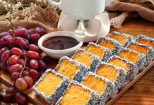 مواد لازم و آموزش کیک نارگیلی لقمه ای خانگی (مرحله به مرحله)