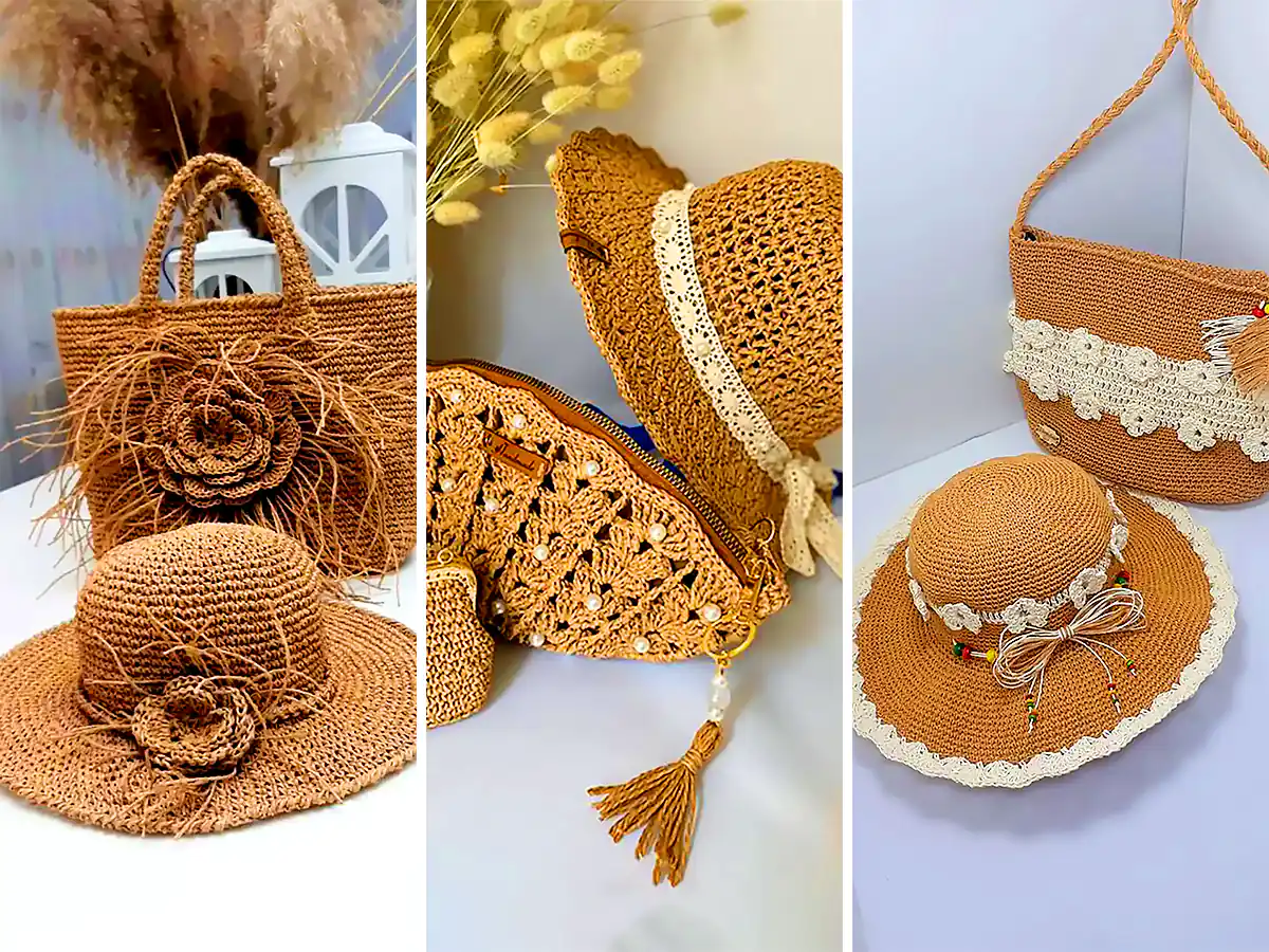 ست کیف و کفش مدرن حصیری (جدیدترین مدل های ترند امسال ۱۴۰۴ - ۲۰۲۵)