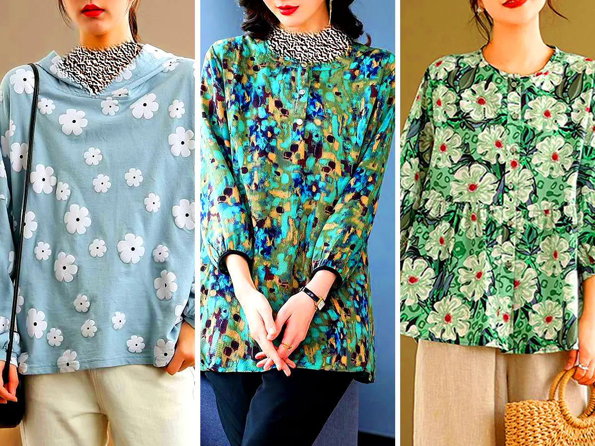 شومیز نخی گلدار زنانه (جدیدترین مدل های ترند امسال ۱۴۰۴ - ۲۰۲۵)