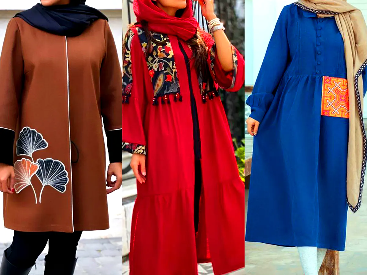 مانتو رنگی با طرح سنتی (جدیدترین مدل های ترند امسال ۱۴۰۴ - ۲۰۲۵)