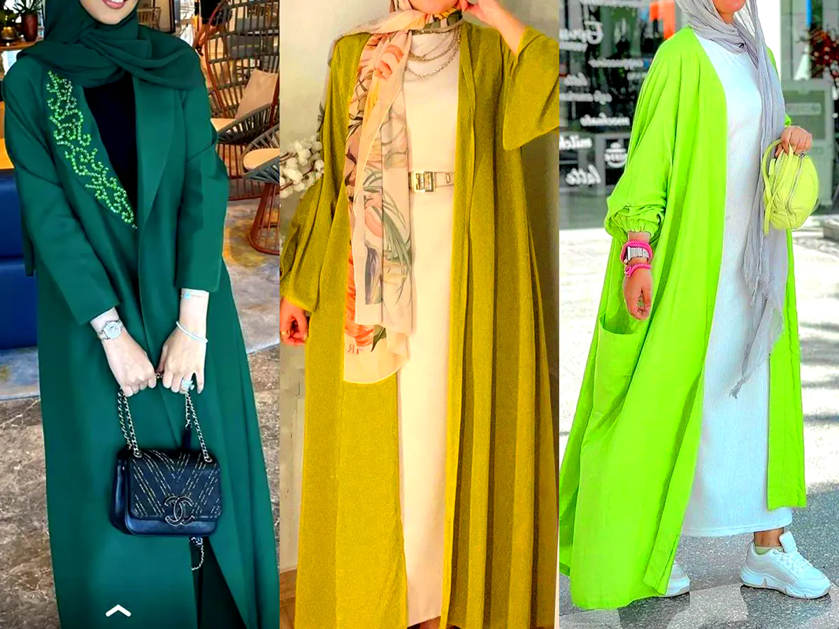 مانتو عبایی رنگی مدرن (جدیدترین مدل های ترند امسال ۱۴۰۴ - ۲۰۲۵)