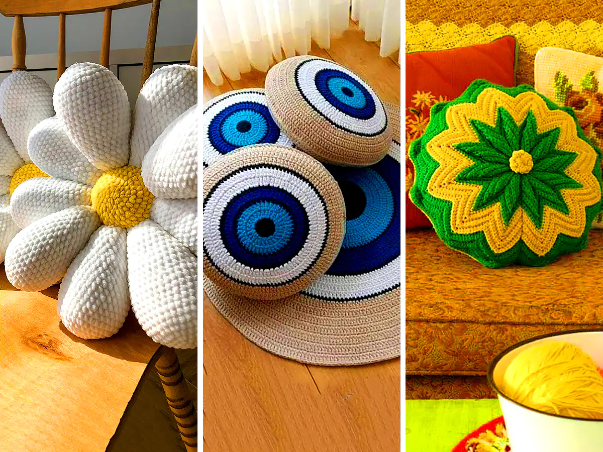 کوسن هنری و زیبا بافتنی (جدیدترین مدل های ترند امسال ۱۴۰۴ - ۲۰۲۵)