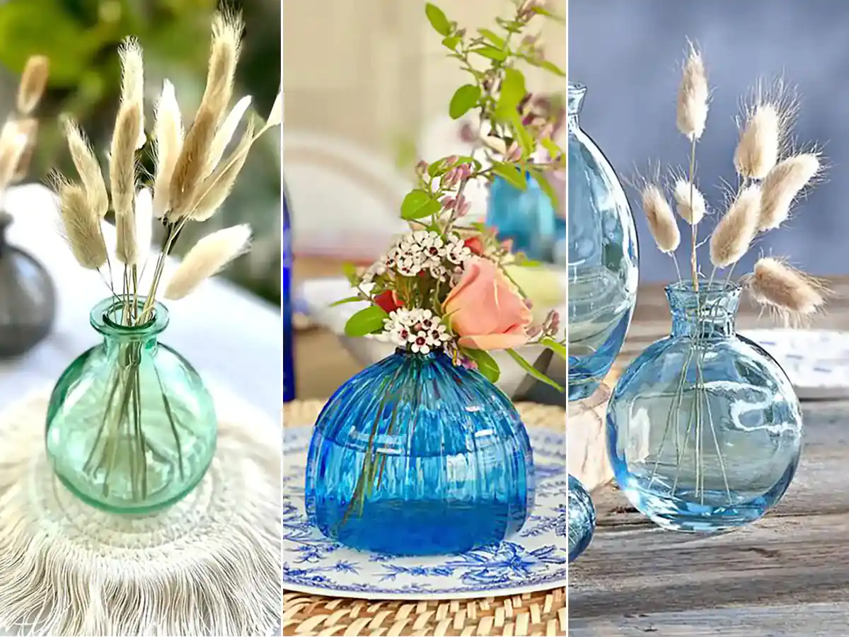 گلدان رنگی شیشه ای پینترستی (جدیدترین مدل های ترند امسال ۱۴۰۴ - ۲۰۲۵)