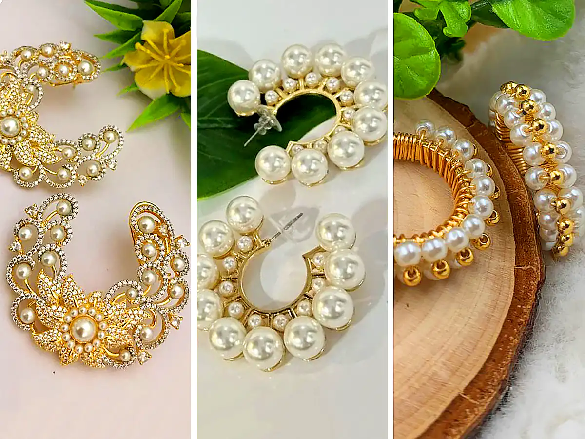 گوشواره حلقه ای با مروارید (جدیدترین مدل های ترند امسال ۱۴۰۴ - ۲۰۲۵)