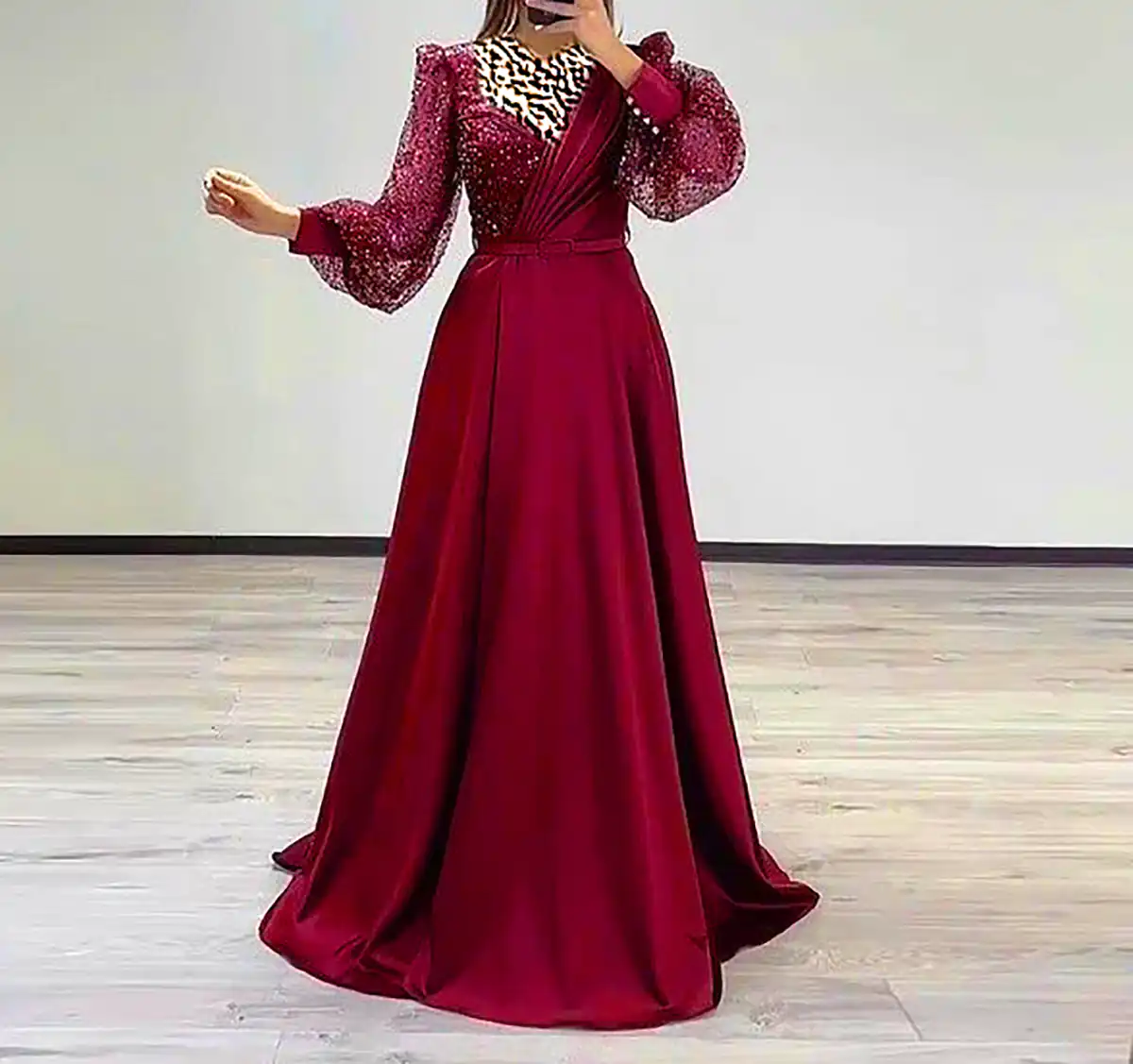 ماکسی مجلسی مزونی ساتن