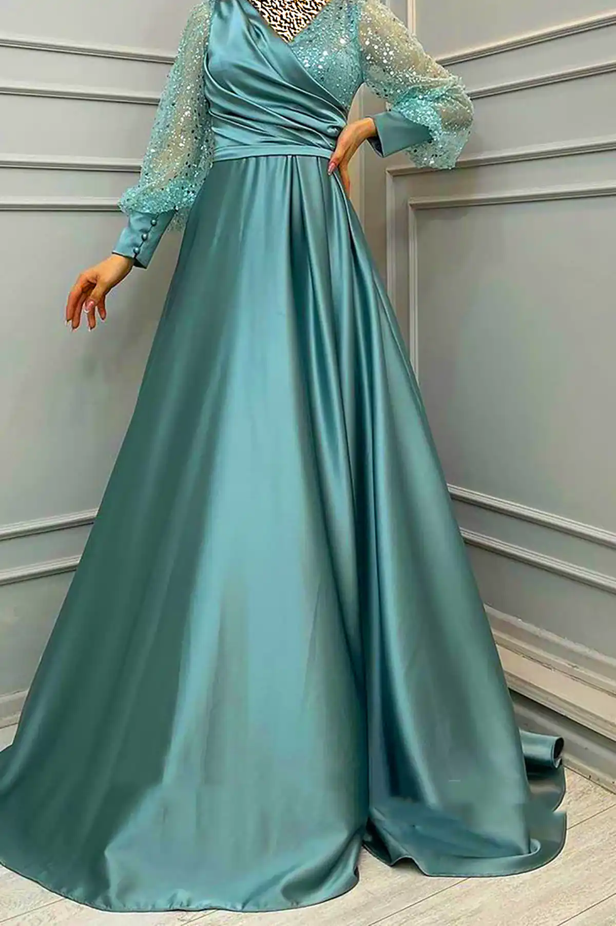 ماکسی مجلسی مزونی ساتن
