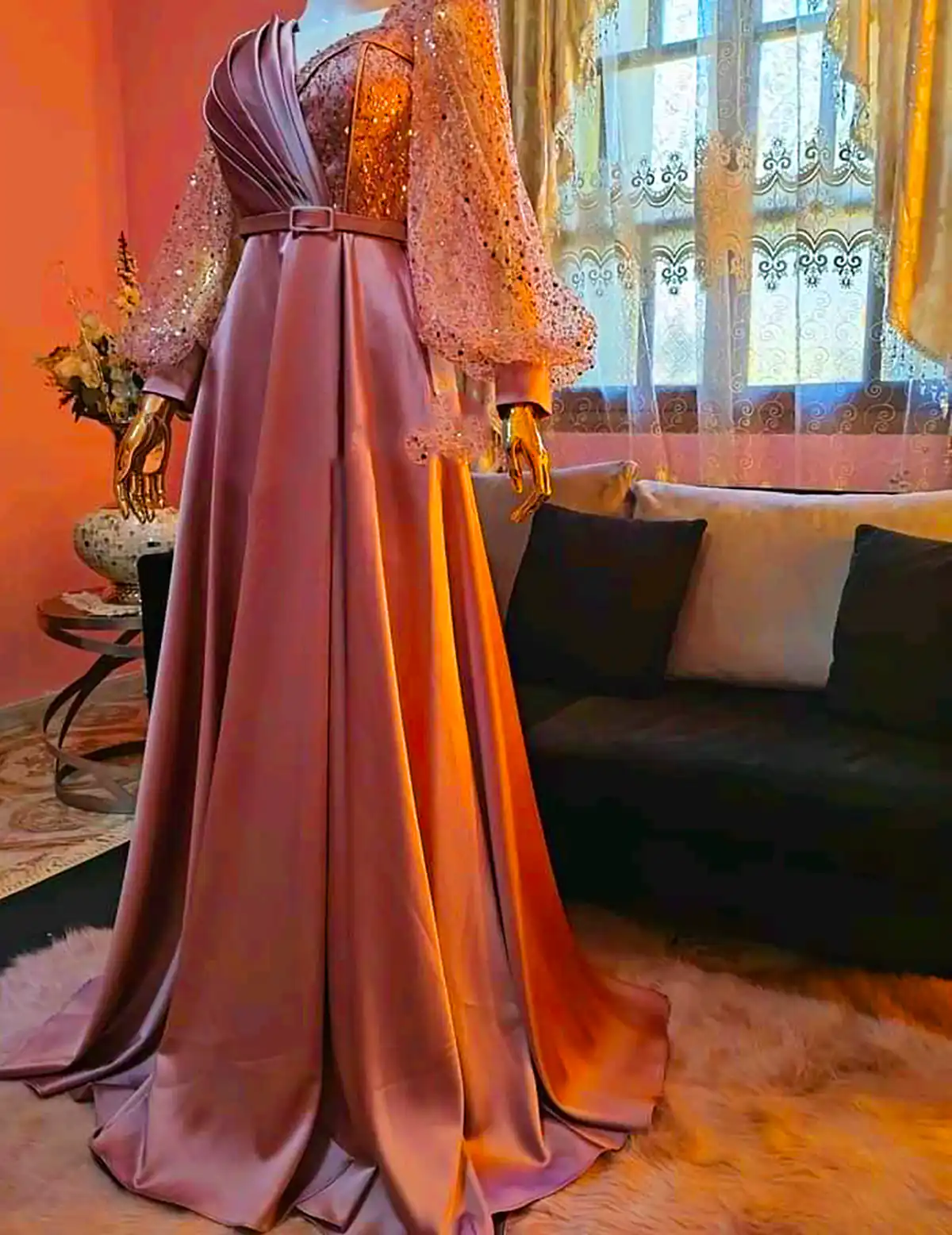 ماکسی مجلسی مزونی ساتن