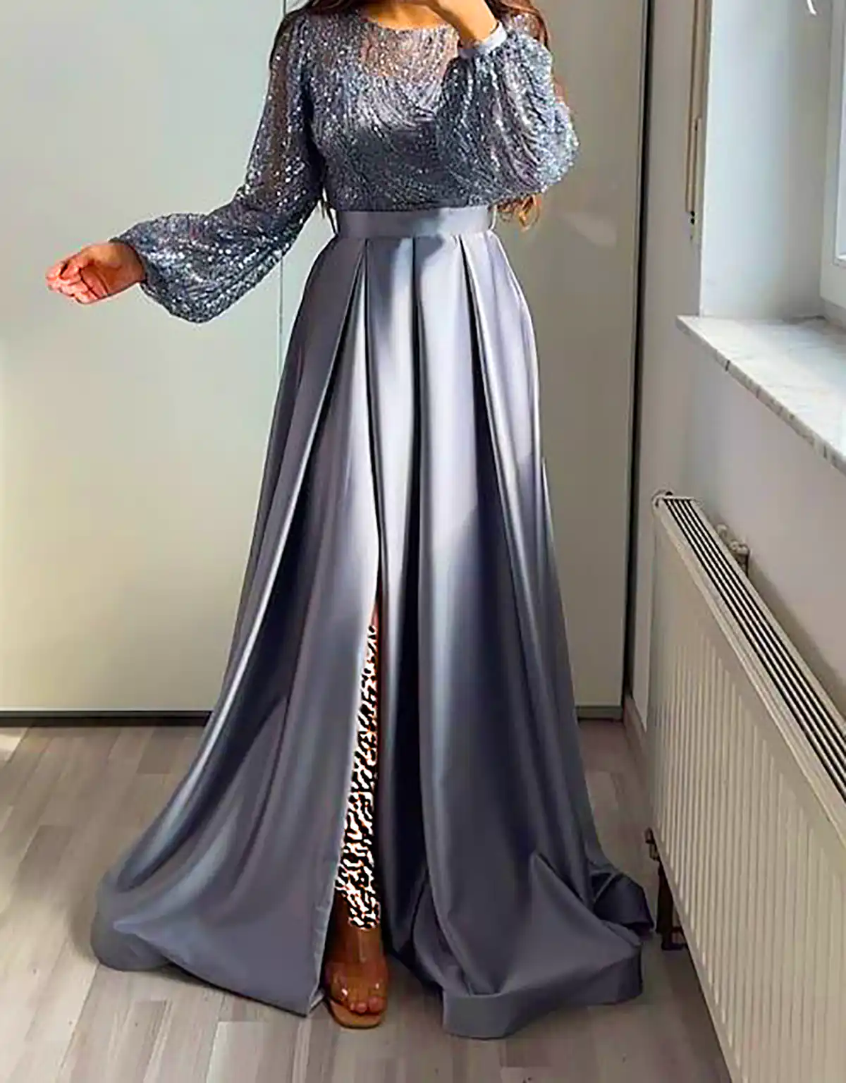 ماکسی مجلسی مزونی ساتن