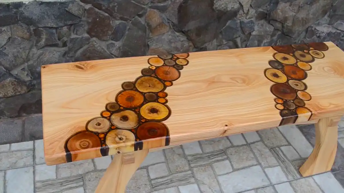 میز عسلی روستیک چوبی