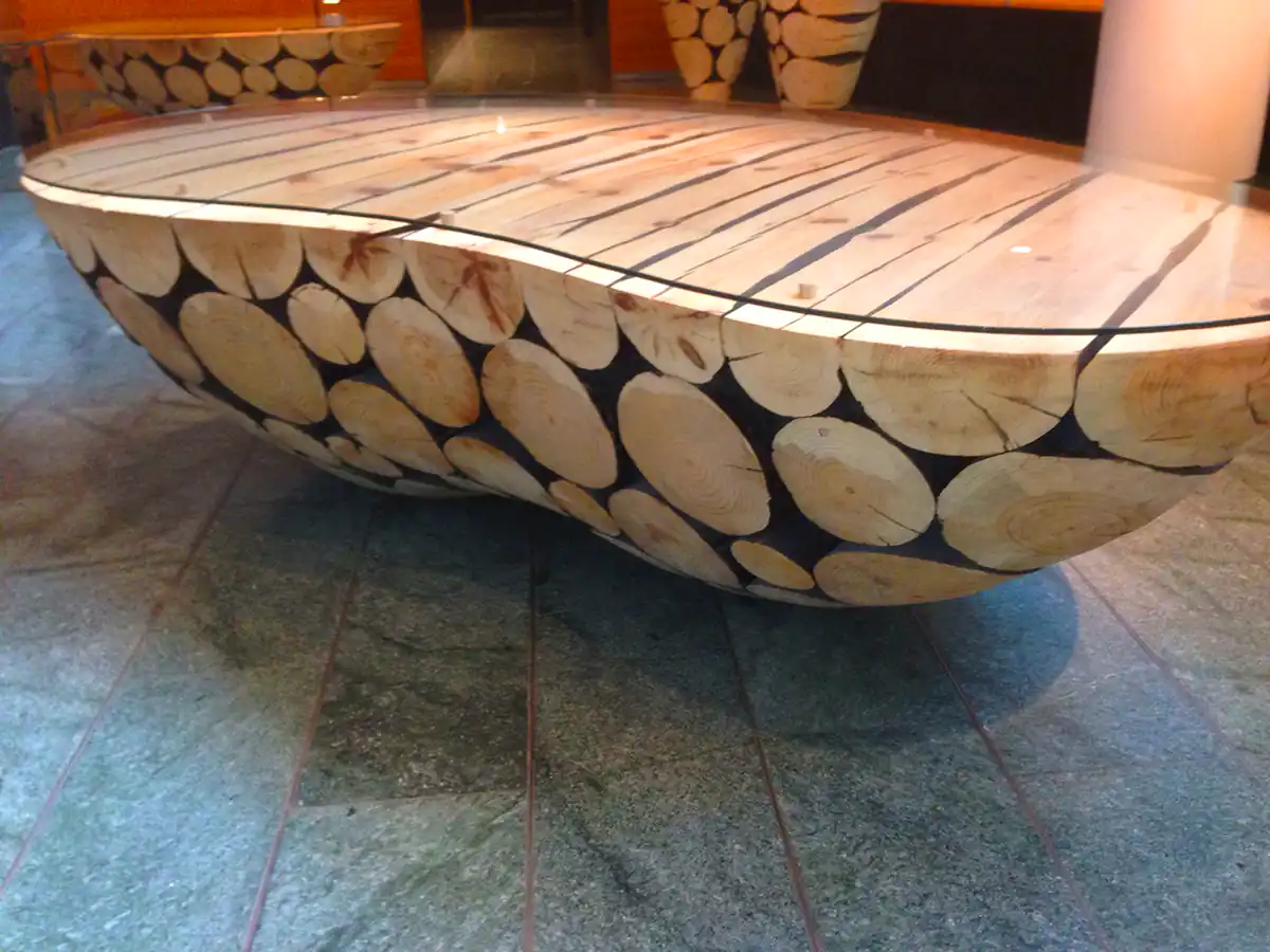 میز عسلی روستیک چوبی
