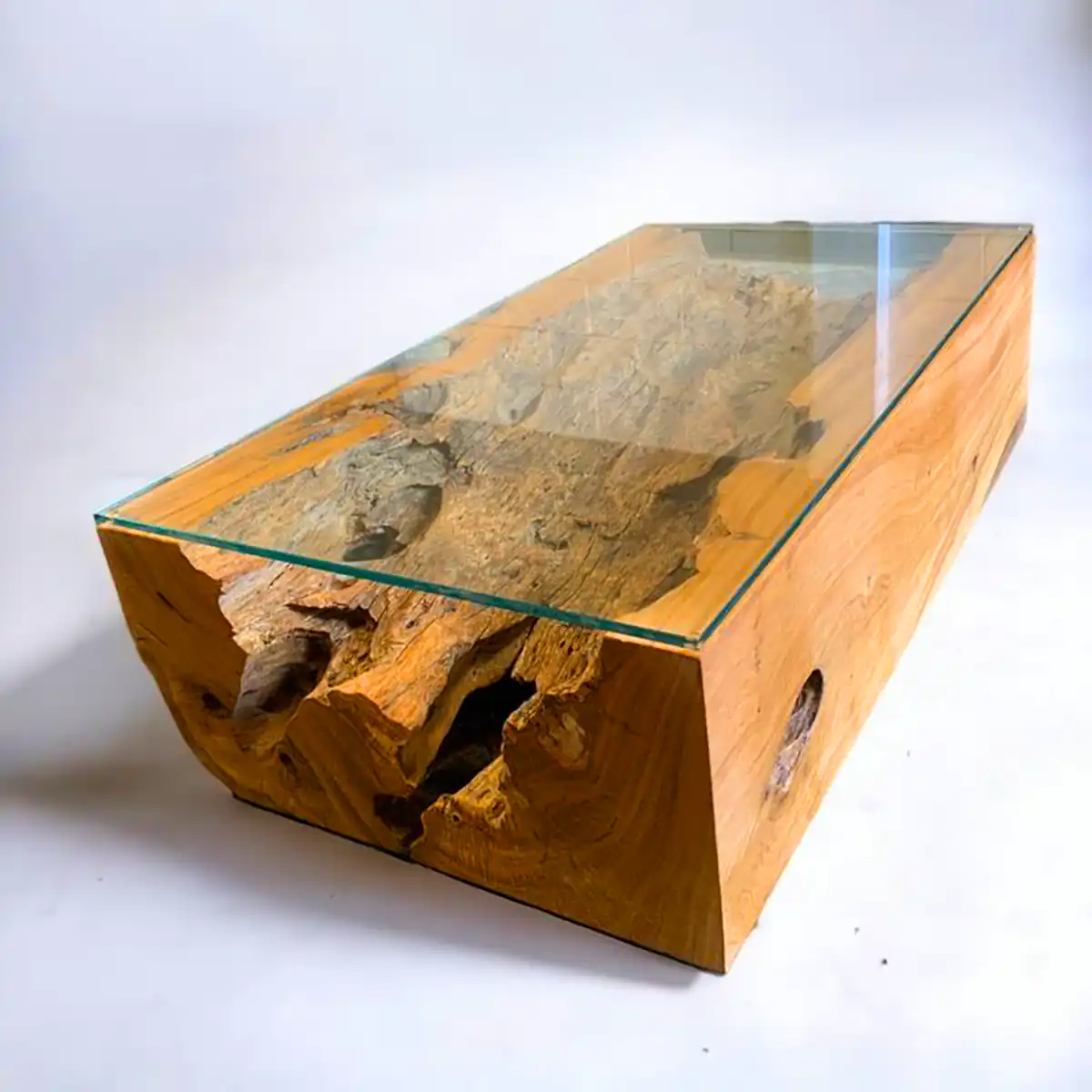 میز عسلی روستیک چوبی