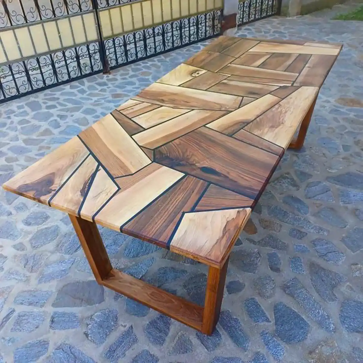میز عسلی روستیک چوبی