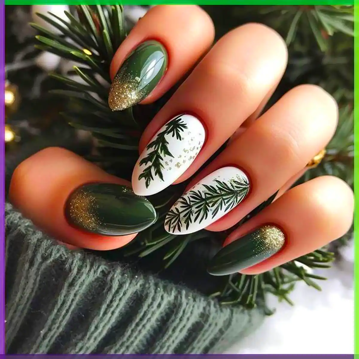 دیزاین ساده و شیک زمستونی ناخن