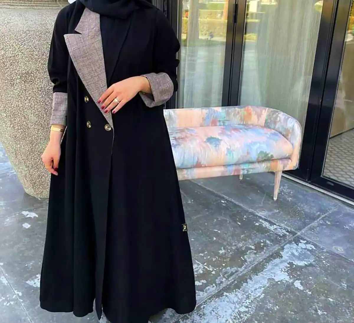 مانتو عبایی فاخر مشکی